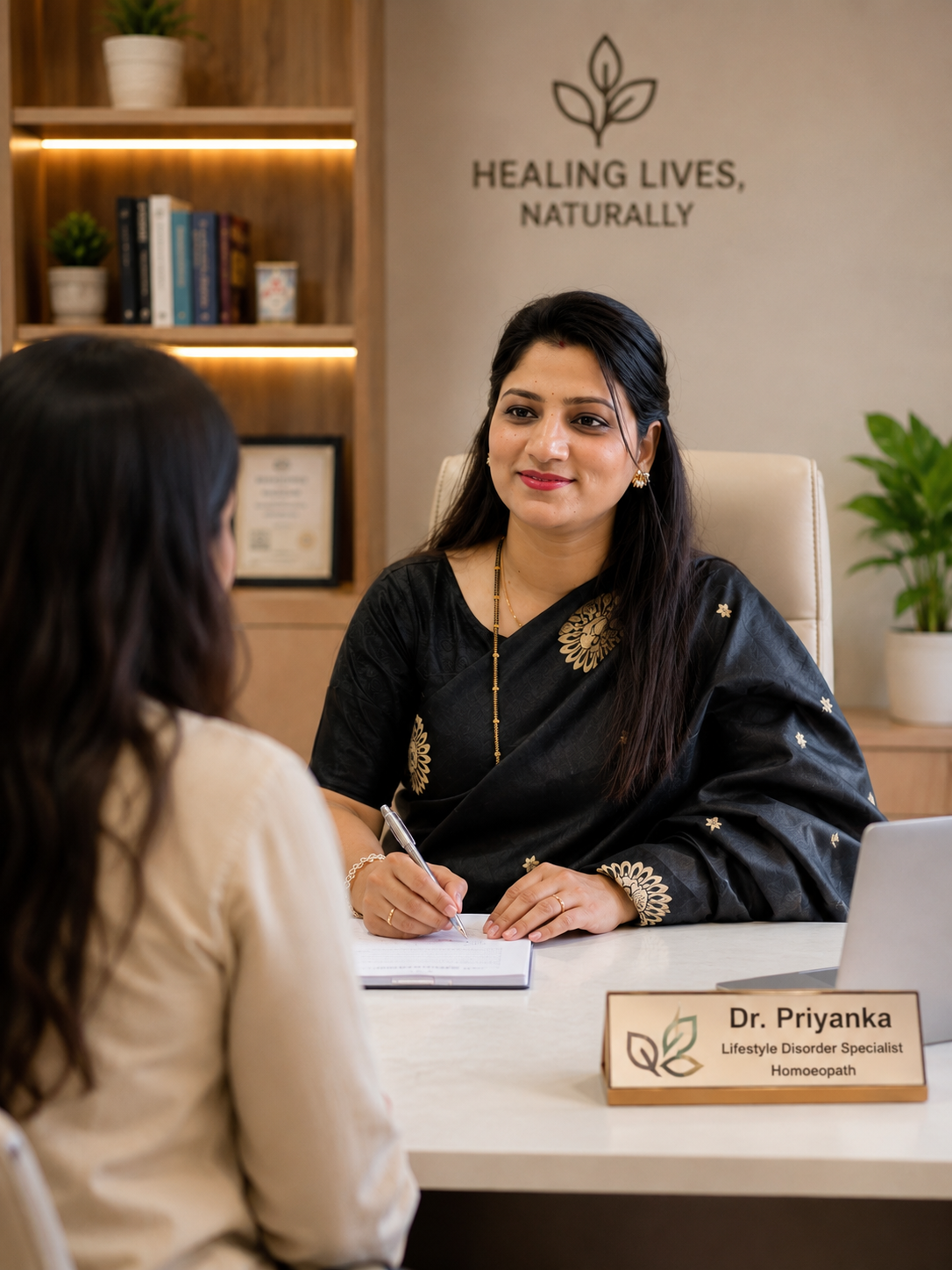 Dr. Priyanka Ranade talking with a patient